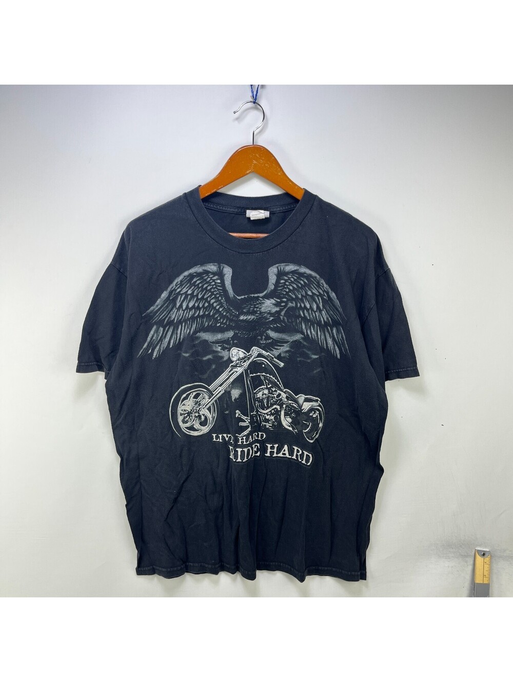 Vintage Sun Faded Eagle Choppers Motorcycle Biker T Shirt